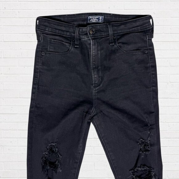 ABERCROMBIE & FITCH Distressed Simone High Rise Skinny Ankle Jeans Size 26 / 2 - Picture 2 of 5